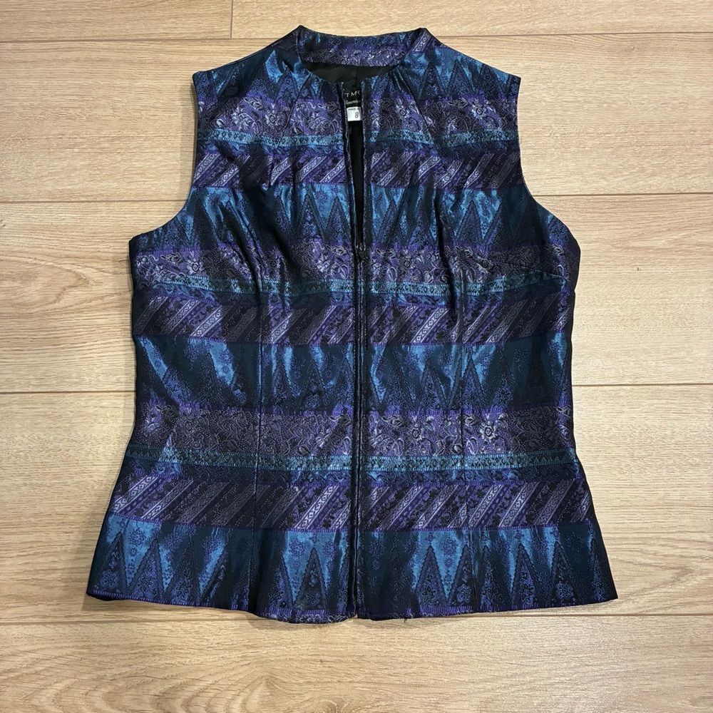 Y2K Scott McClintock Millennium 2000 Metallic Sleeveless Top Vest Size 8